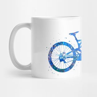 Downhill mountain bike watercolor  blue Mug